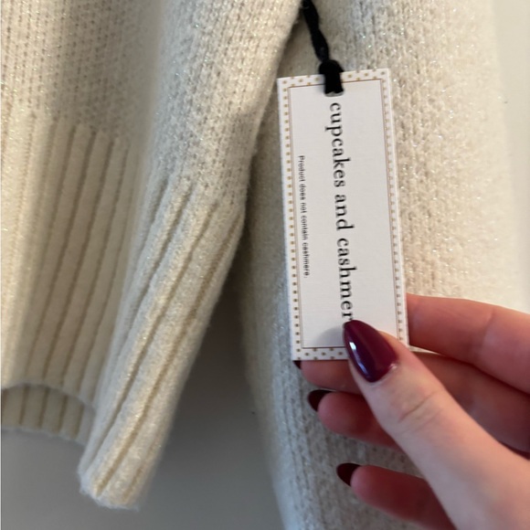 NWT Cupcakes & Cashmere Tan and Cream Sweater - Picture 4 of 7